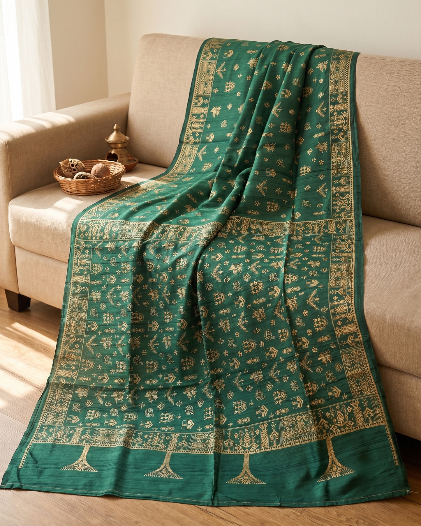 Embroidery on Blend Tussar Silk