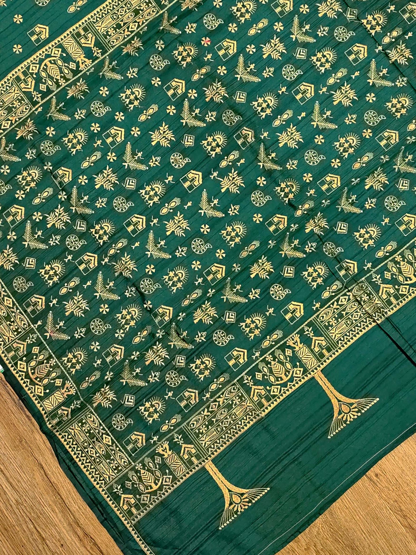 Embroidery on Blend Tussar Silk