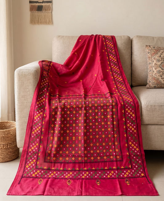 Embroidery on Blend Tussar Silk