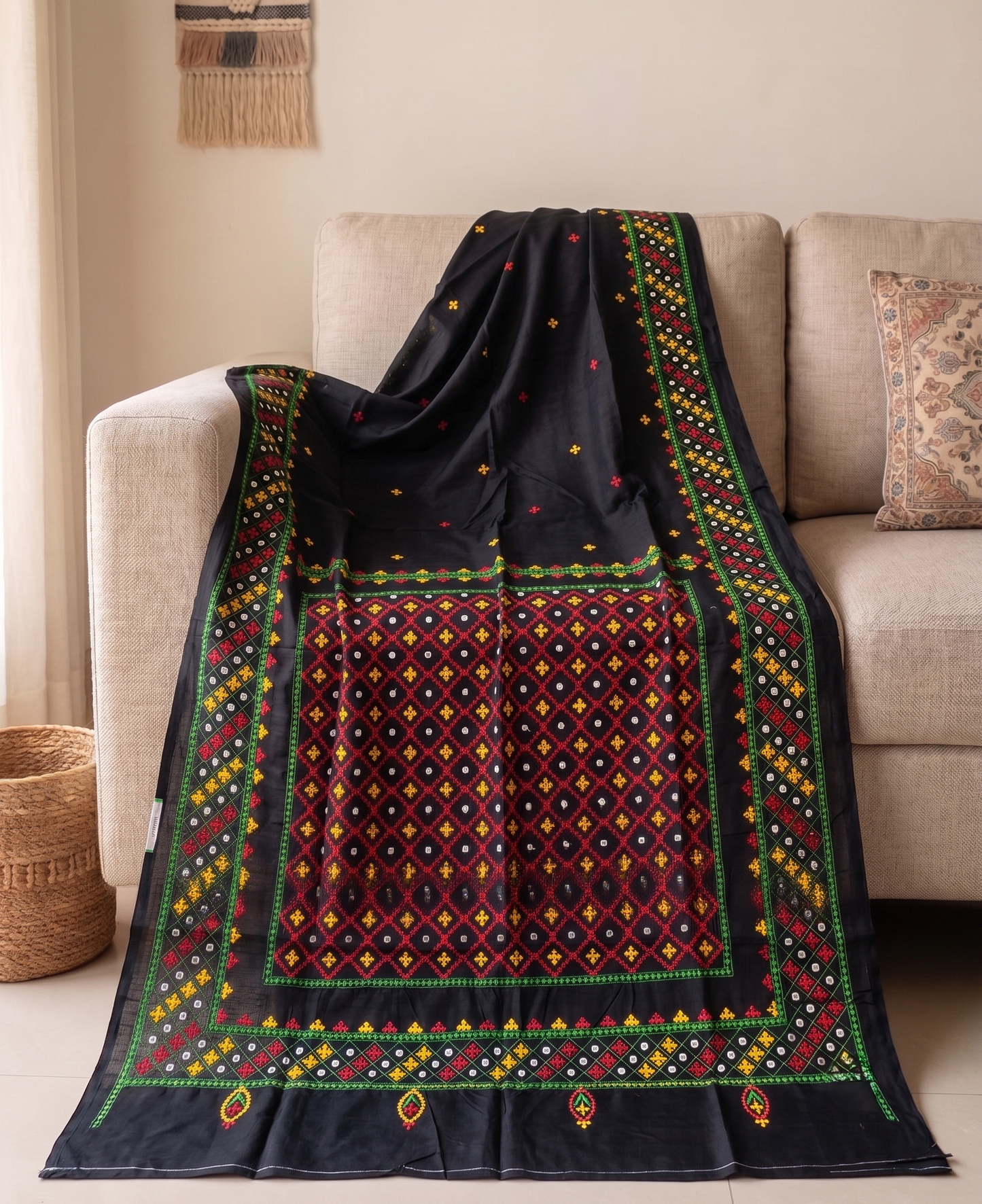 Embroidery on Blend Tussar Silk