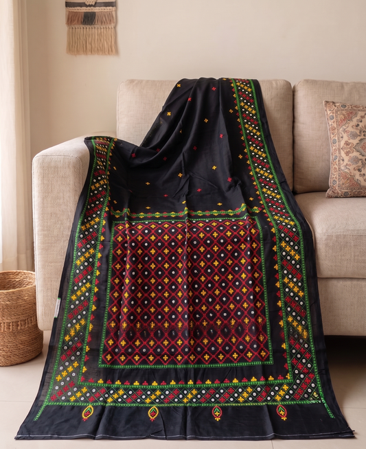 Embroidery on Blend Tussar Silk