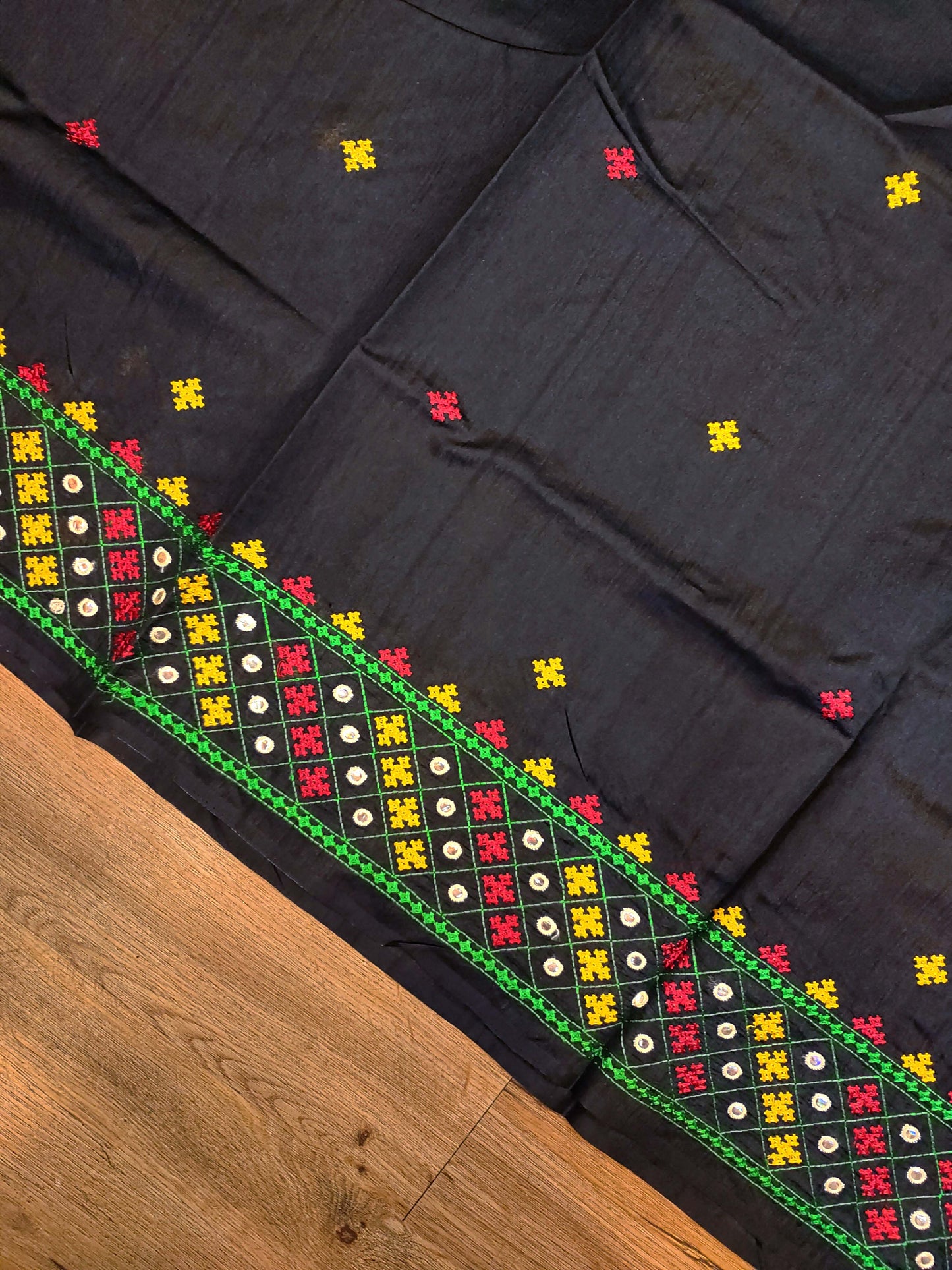 Embroidery on Blend Tussar Silk