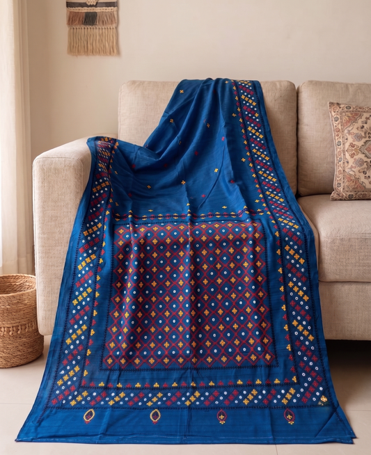 Embroidery on Blend Tussar Silk
