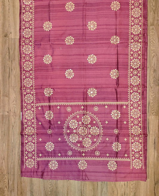 Embroidery on Blend Tussar Silk