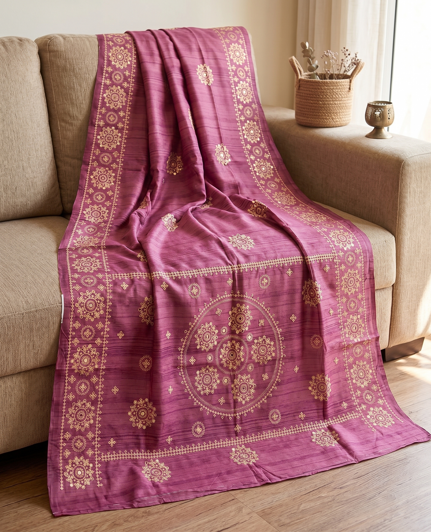 Embroidery on Blend Tussar Silk