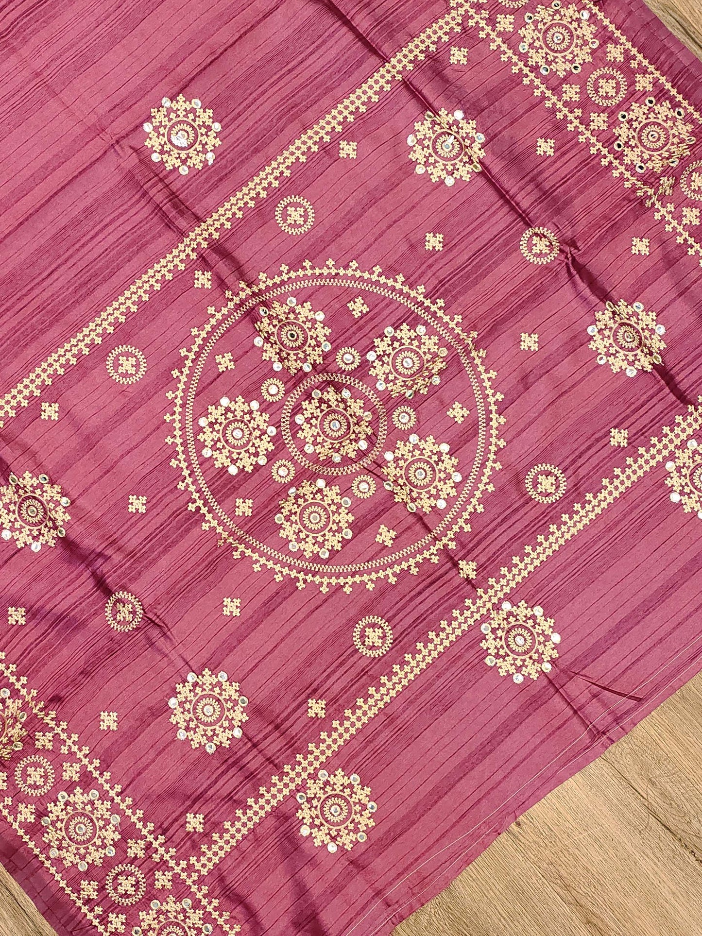 Embroidery on Blend Tussar Silk