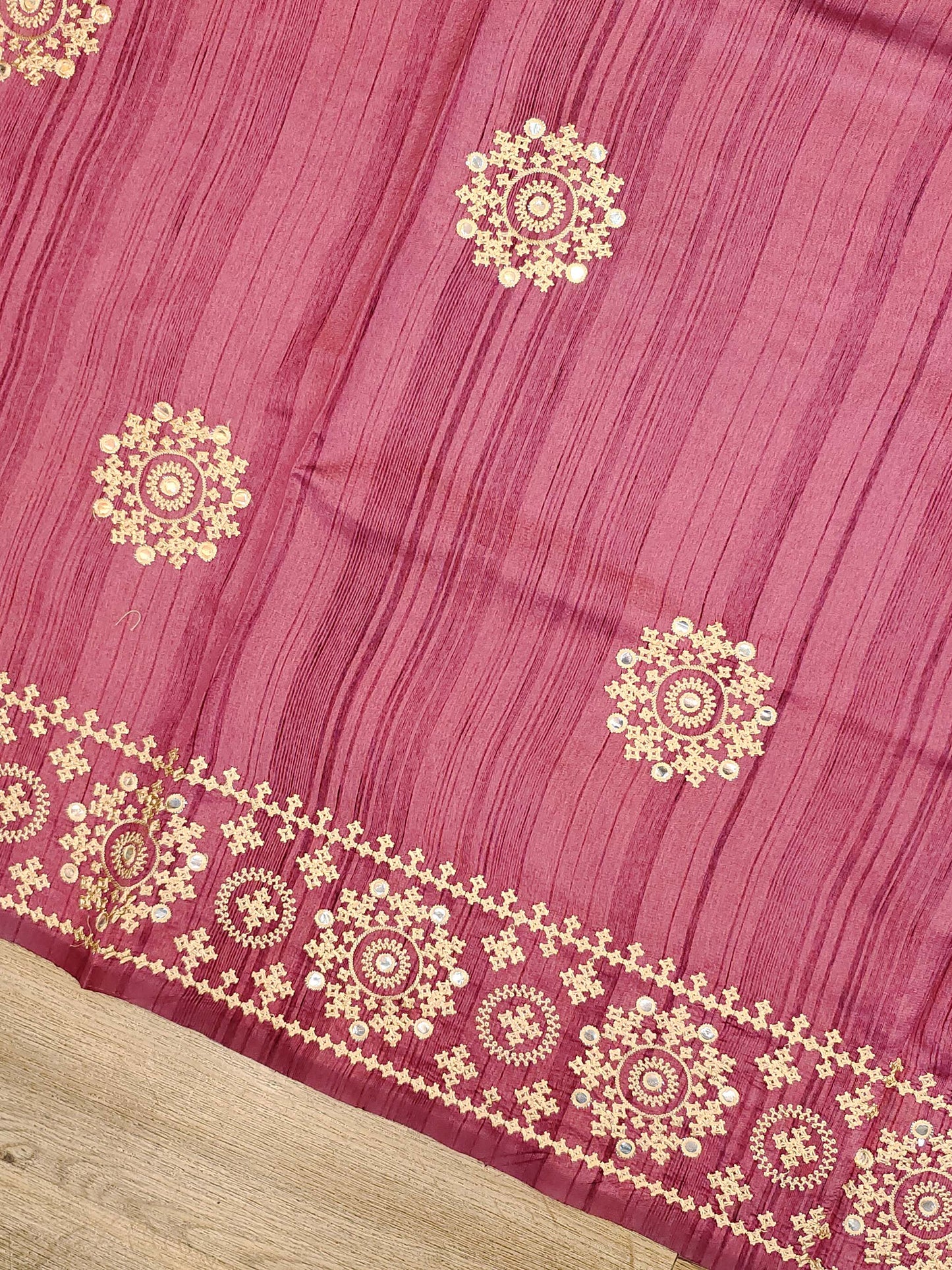 Embroidery on Blend Tussar Silk