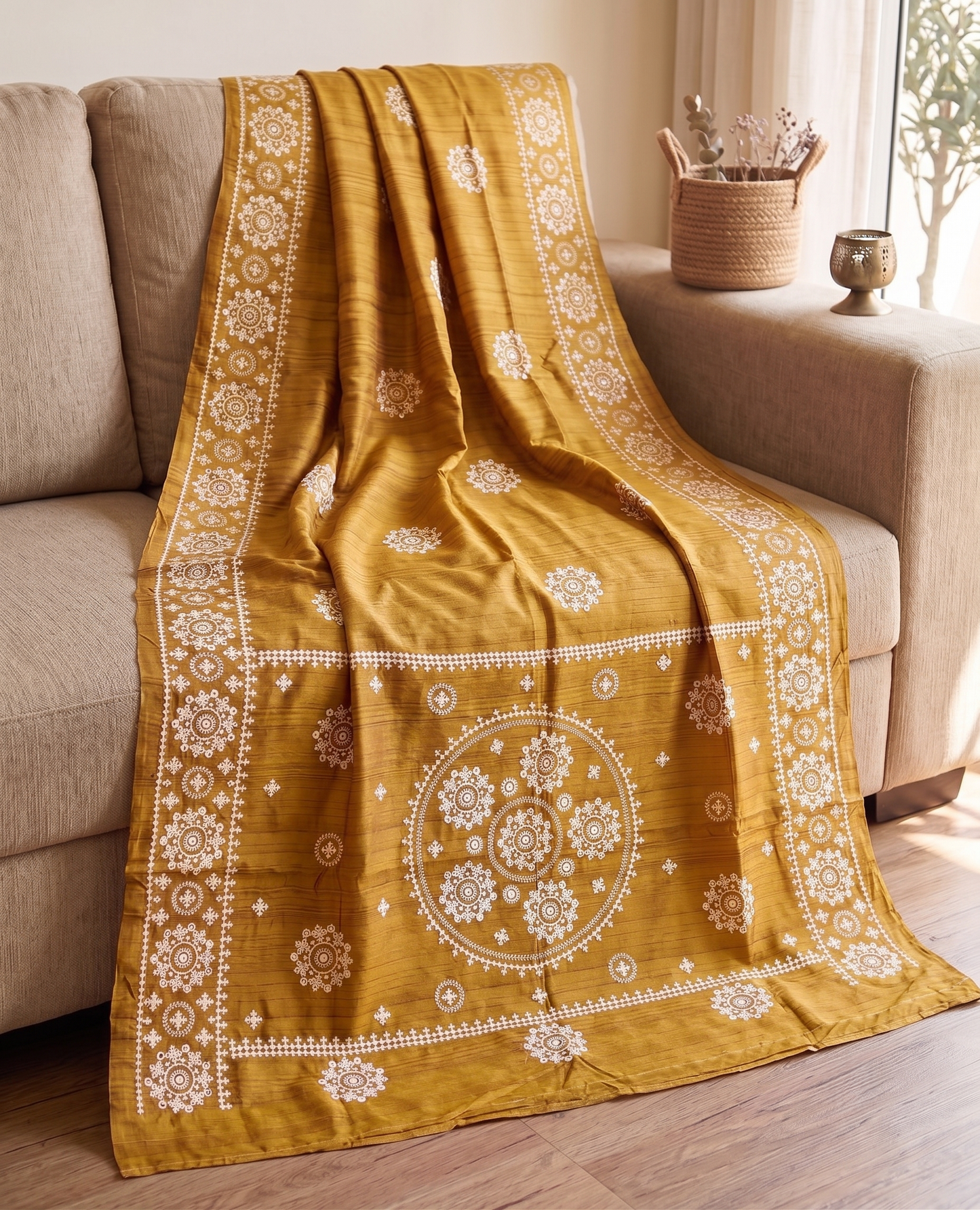 Embroidery on Blend Tussar Silk