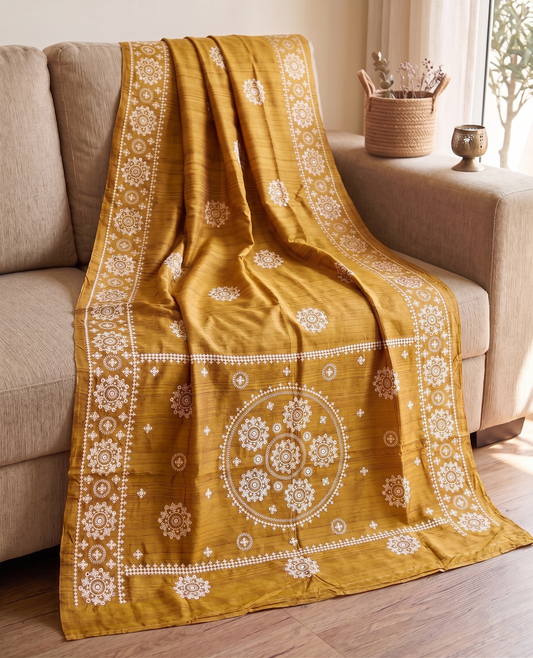 Embroidery on Blend Tussar Silk
