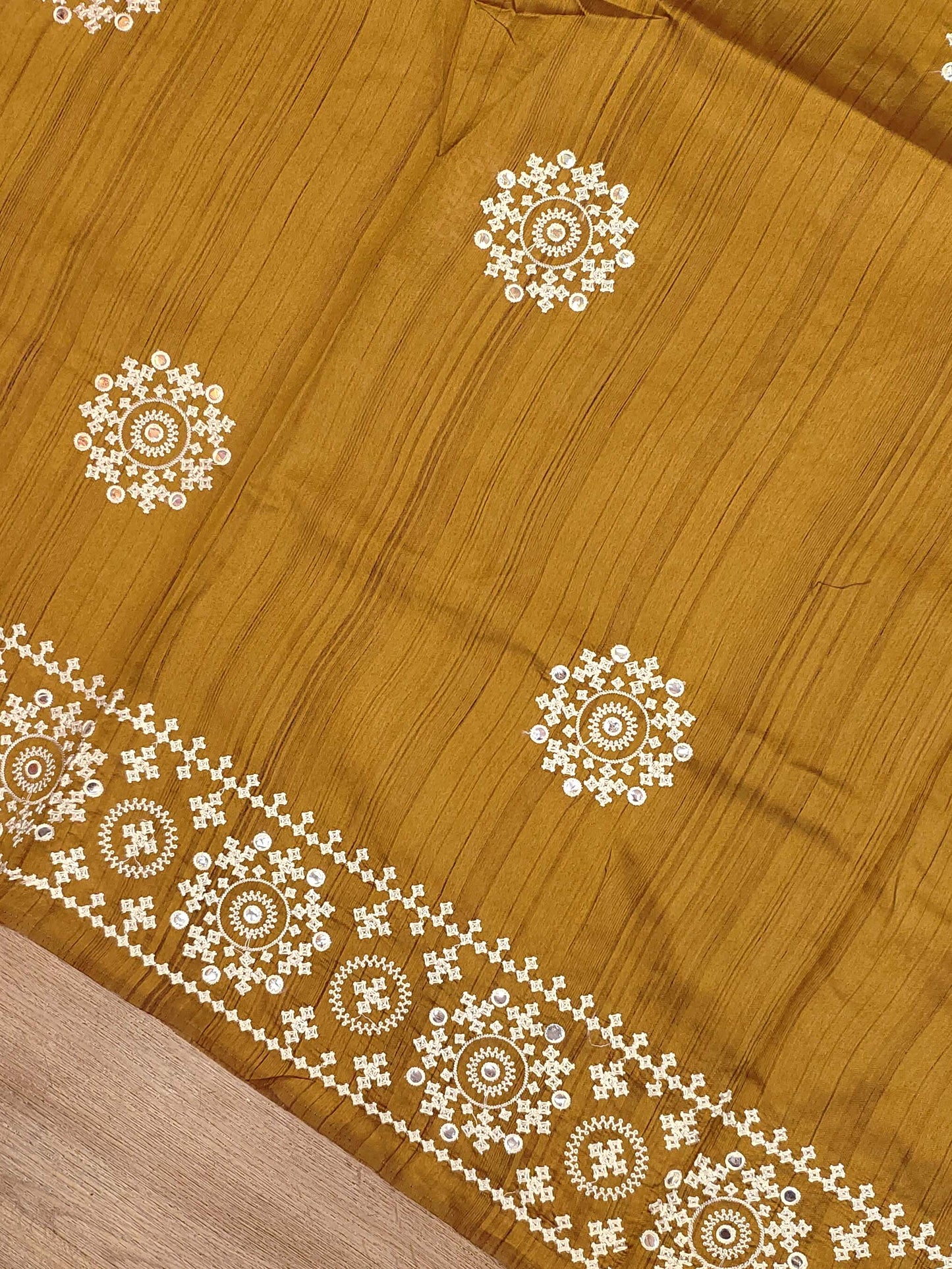 Embroidery on Blend Tussar Silk