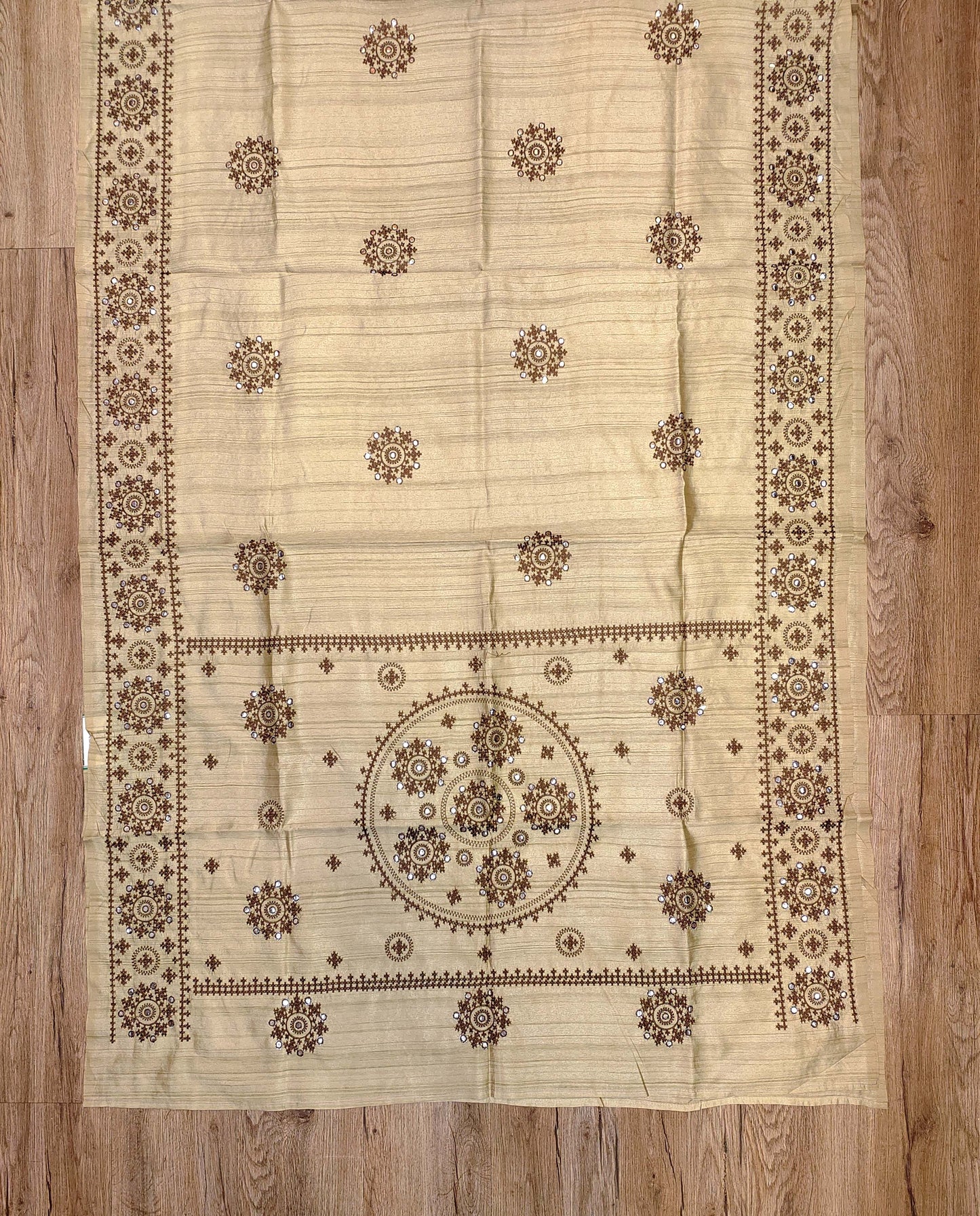 Embroidery on Blend Tussar Silk