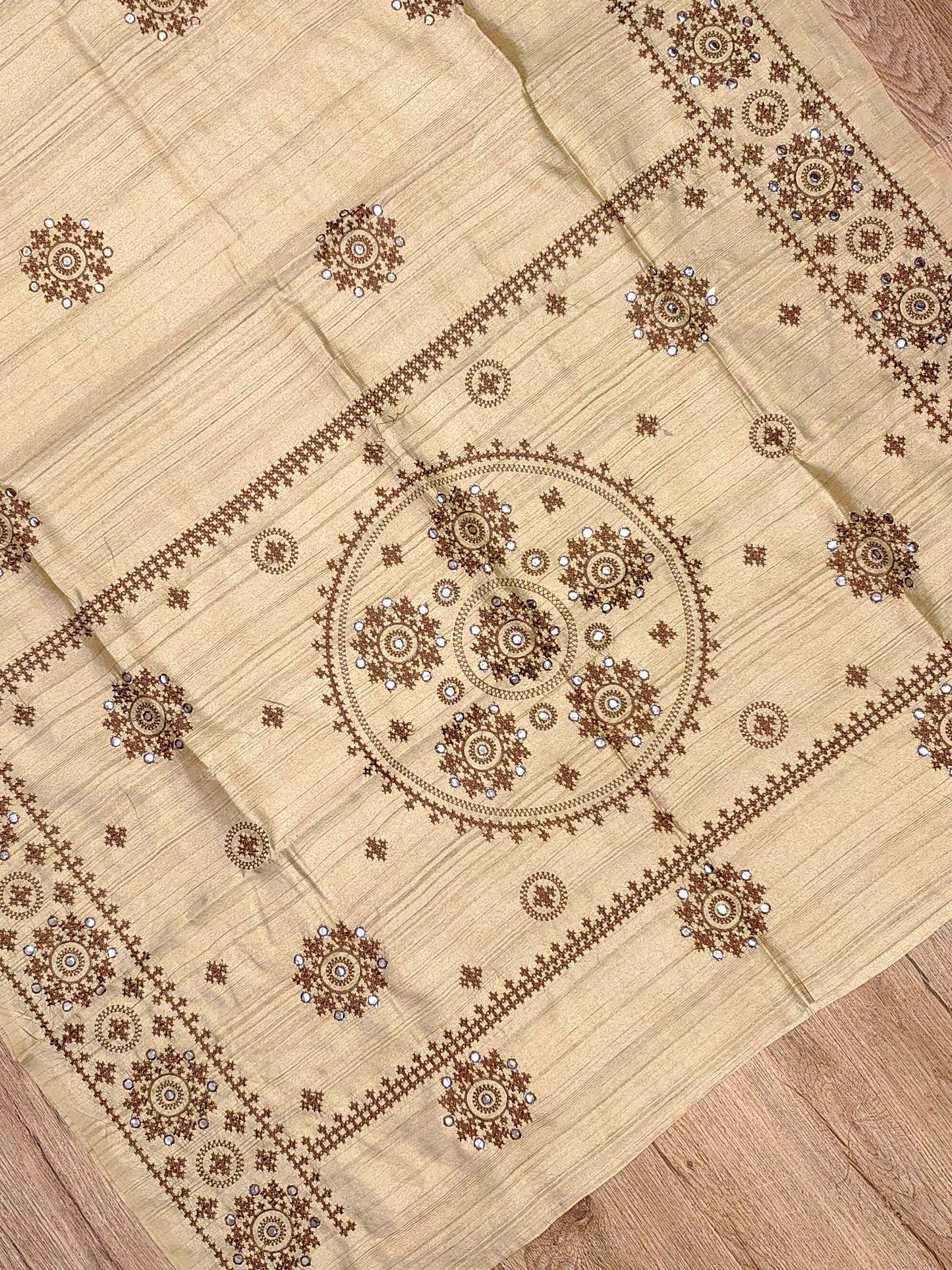 Embroidery on Blend Tussar Silk