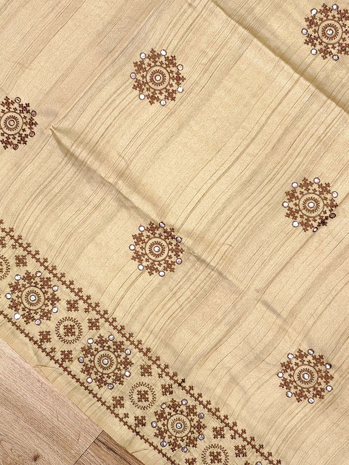 Embroidery on Blend Tussar Silk