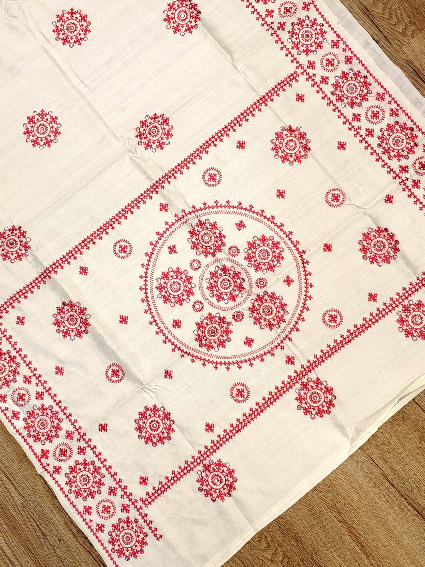 Embroidery on Blend Tussar Silk
