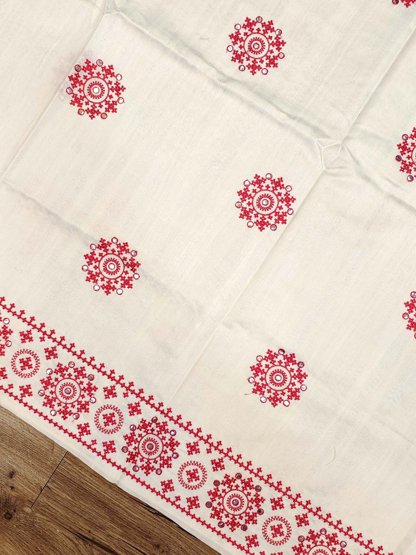 Embroidery on Blend Tussar Silk