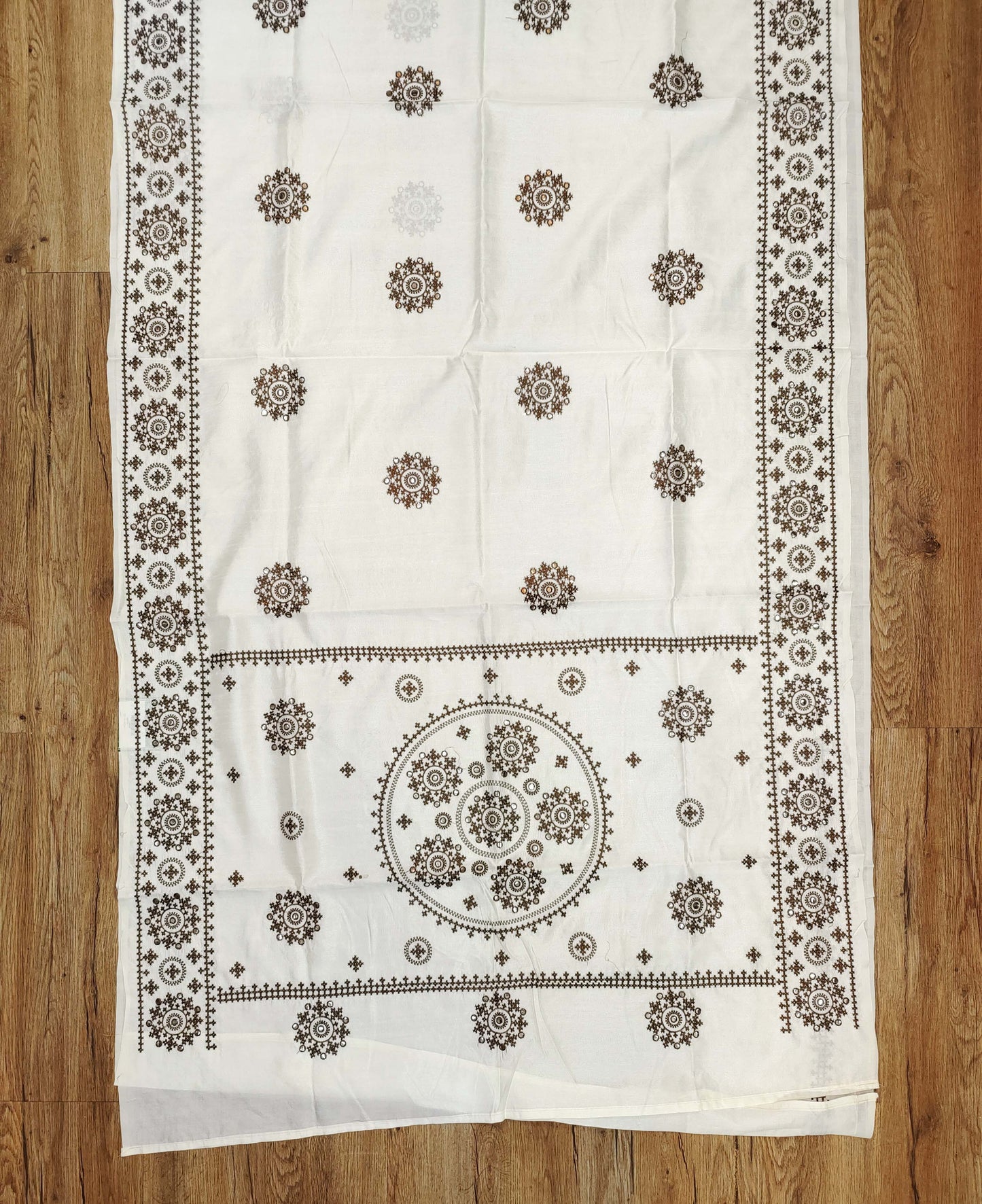 Embroidery on Blend Tussar Silk