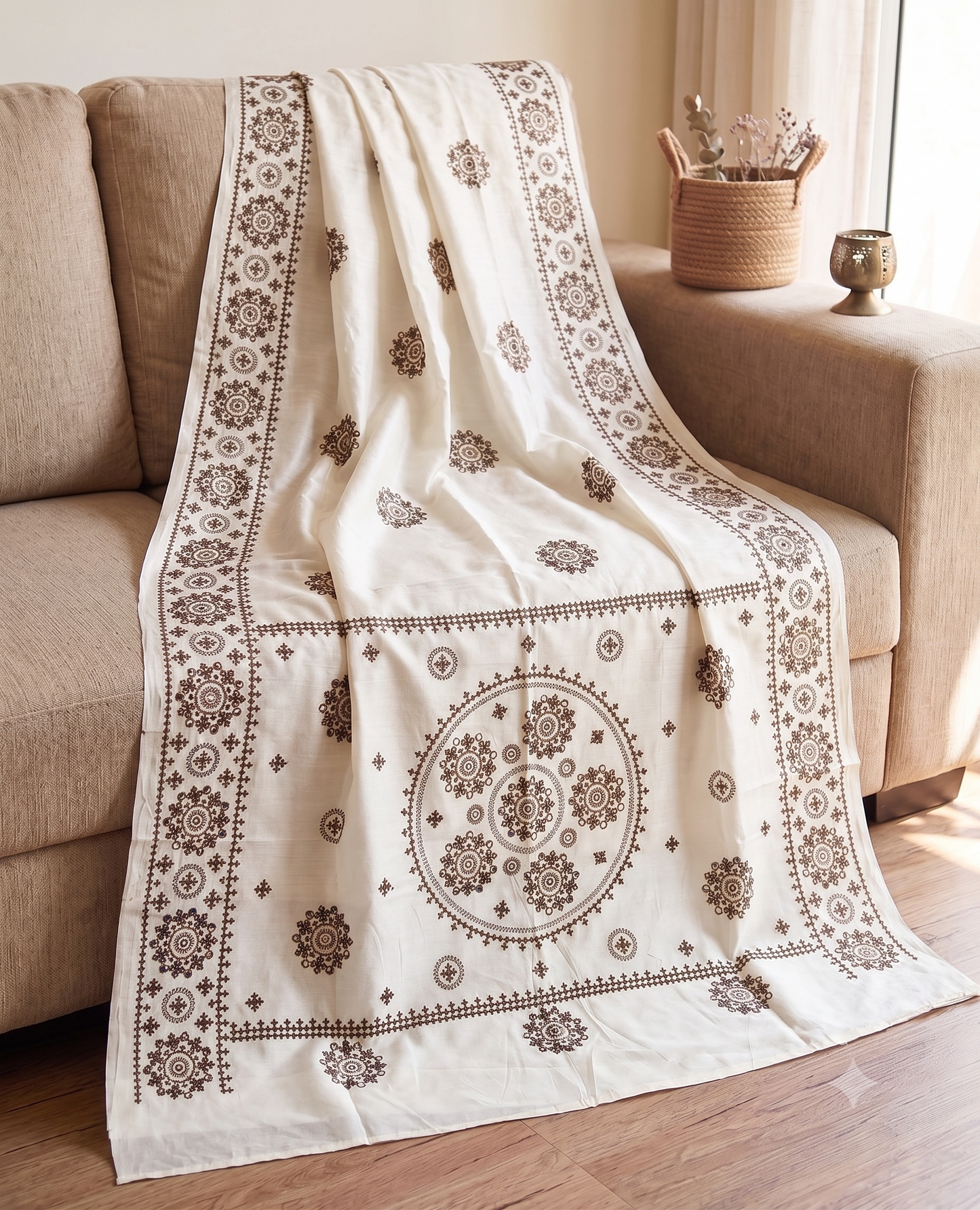 Embroidery on Blend Tussar Silk