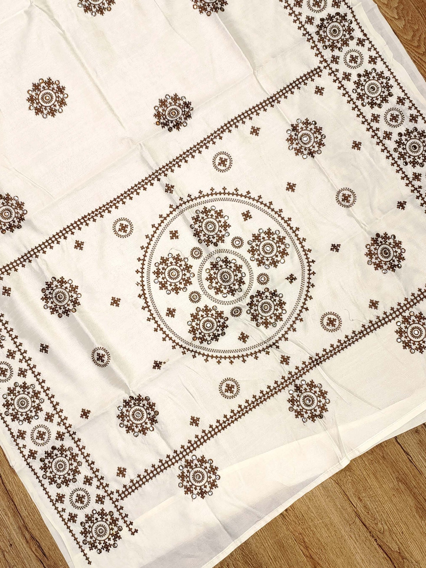 Embroidery on Blend Tussar Silk