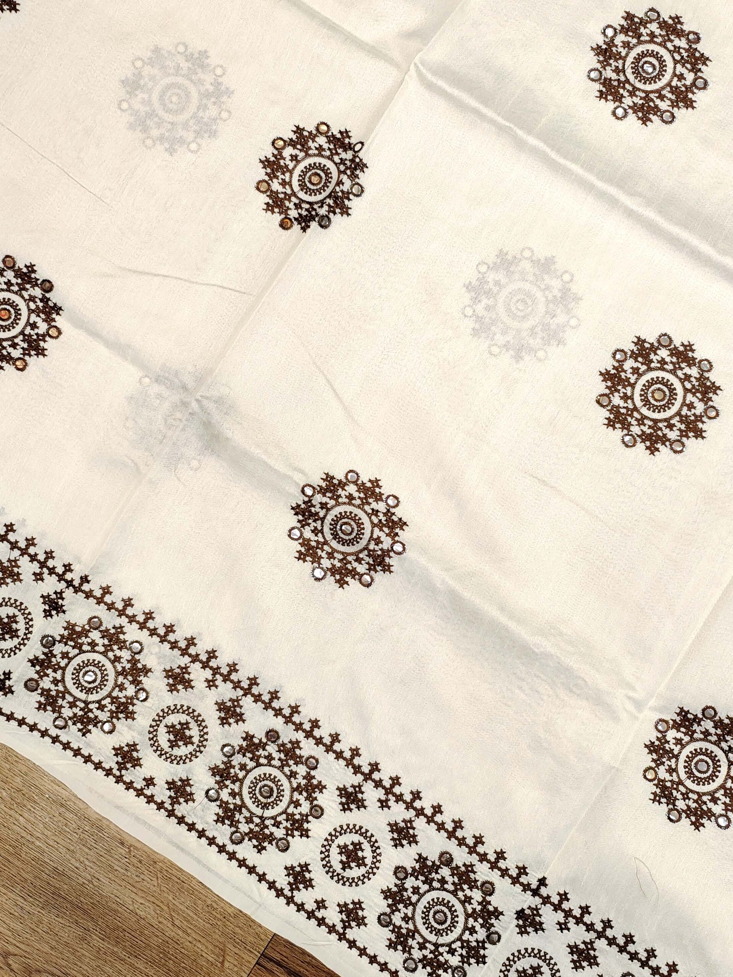 Embroidery on Blend Tussar Silk