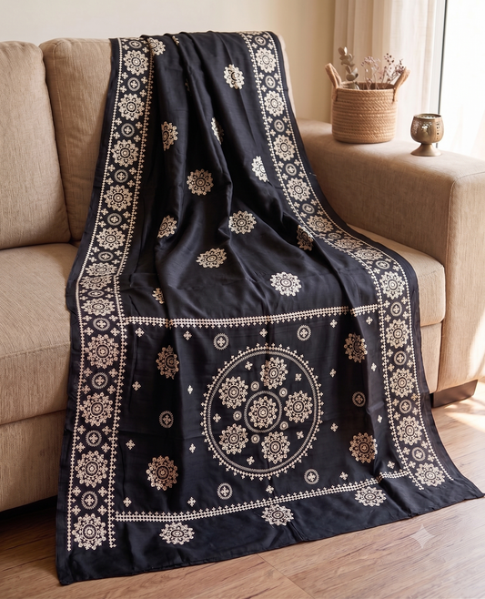 Embroidery on Blend Tussar Silk