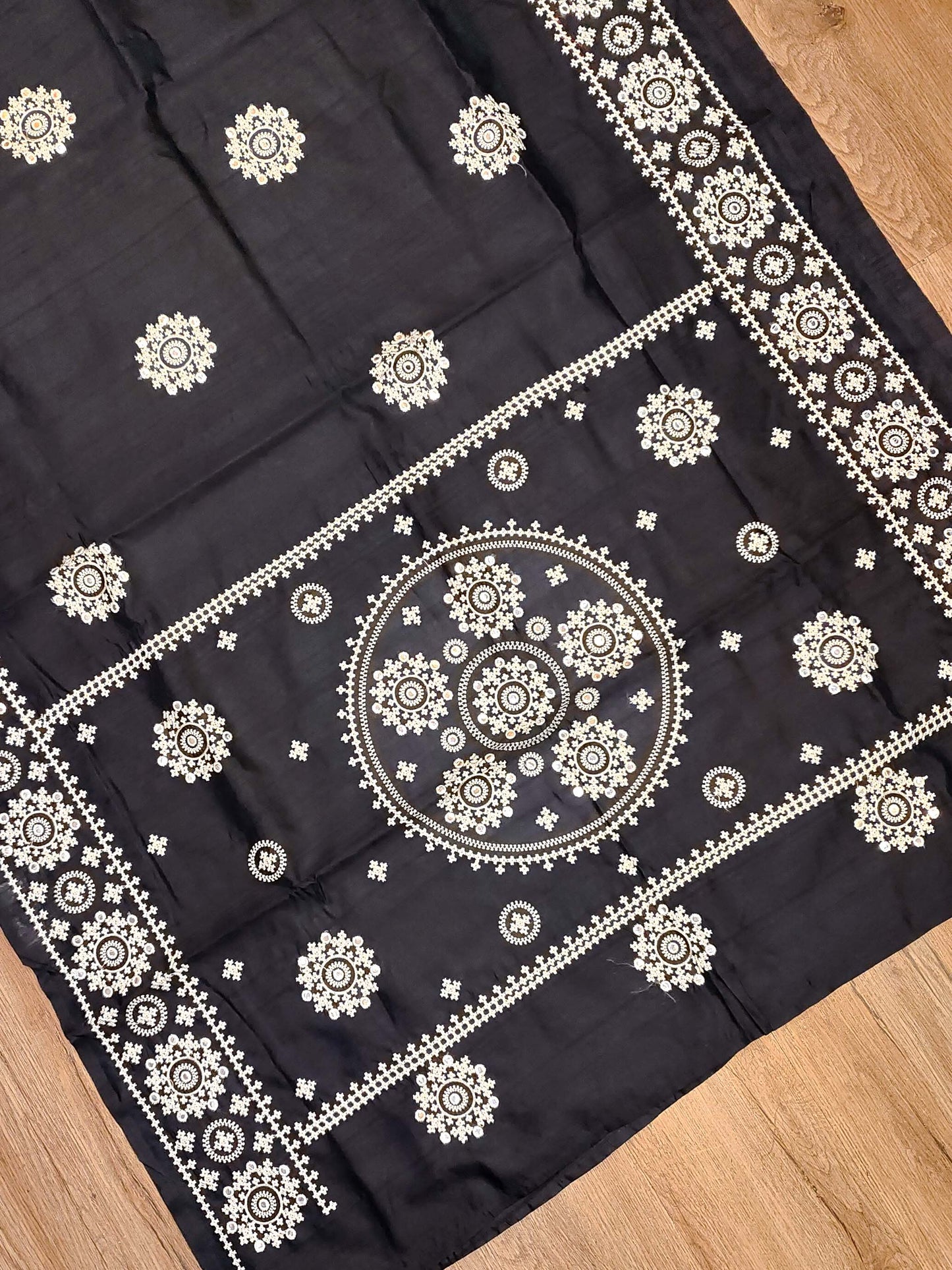 Embroidery on Blend Tussar Silk