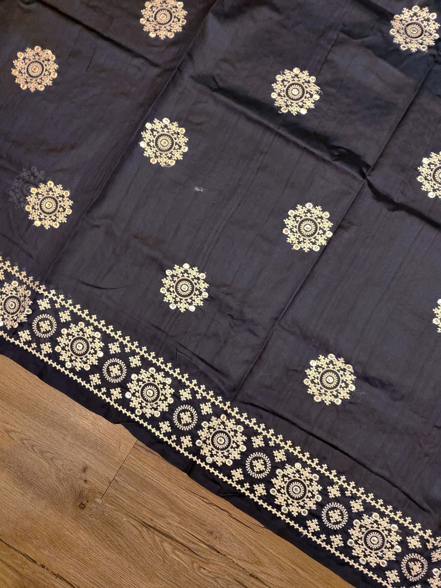 Embroidery on Blend Tussar Silk