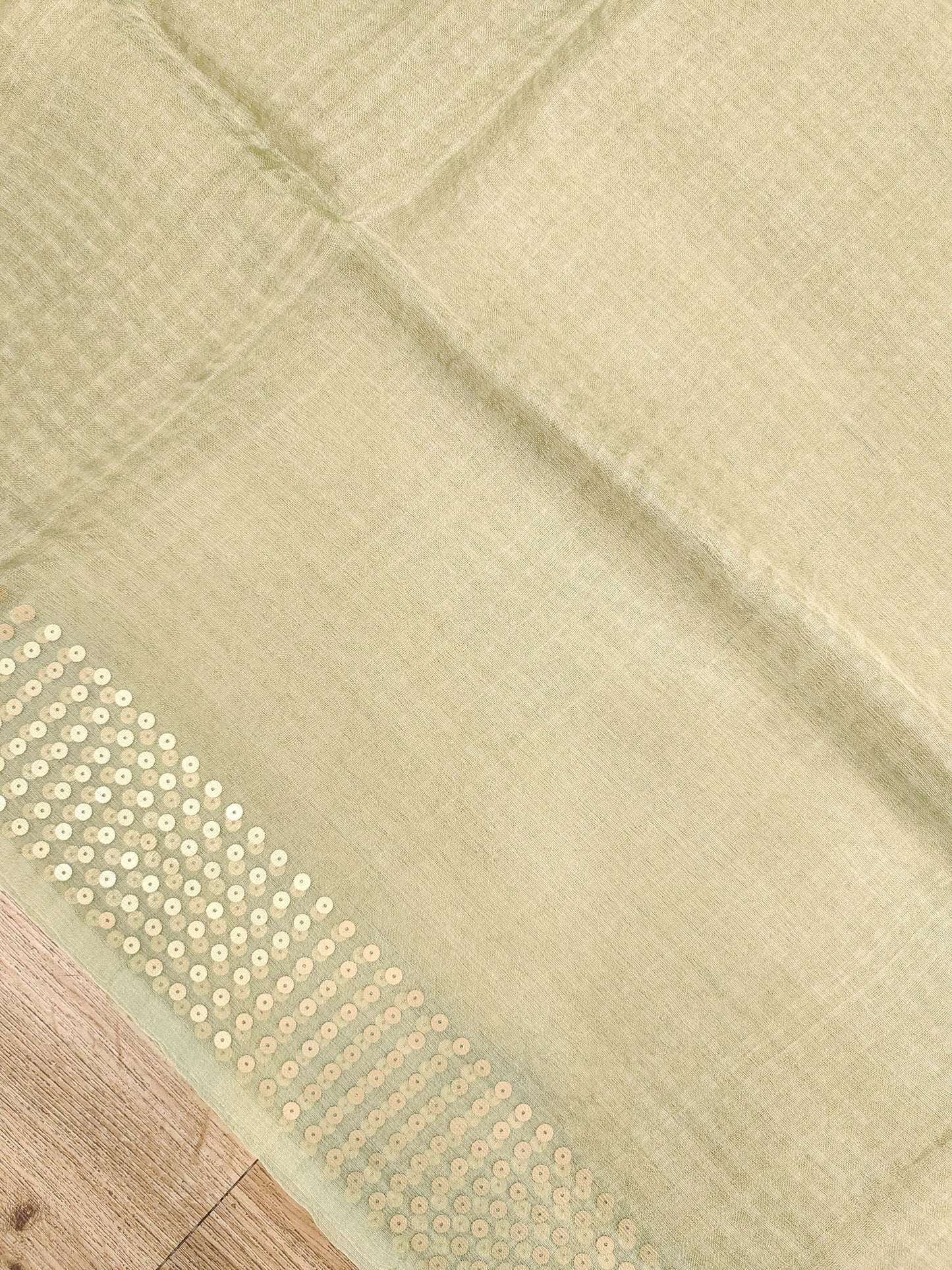 Handwoven Bengal Resham Silk Saree with Sequin Border & Pallu
