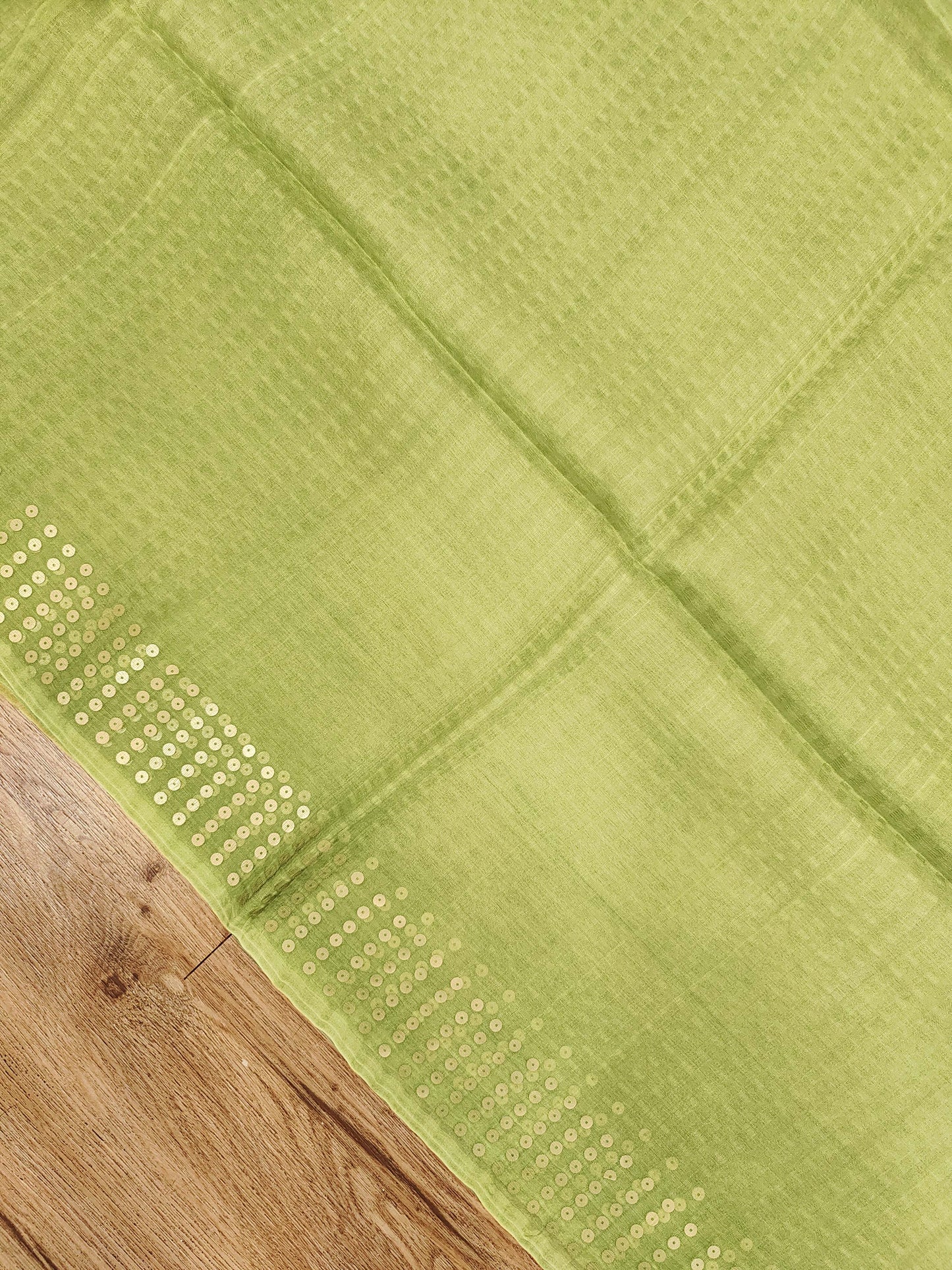 Handwoven Bengal Resham Silk Saree with Sequin Border & Pallu