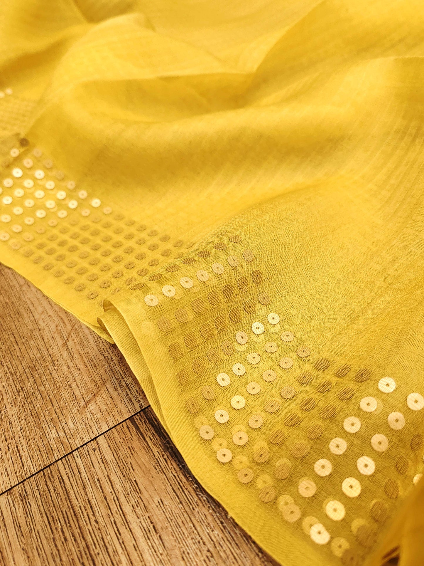 Handwoven Bengal Resham Silk Saree with Sequin Border & Pallu