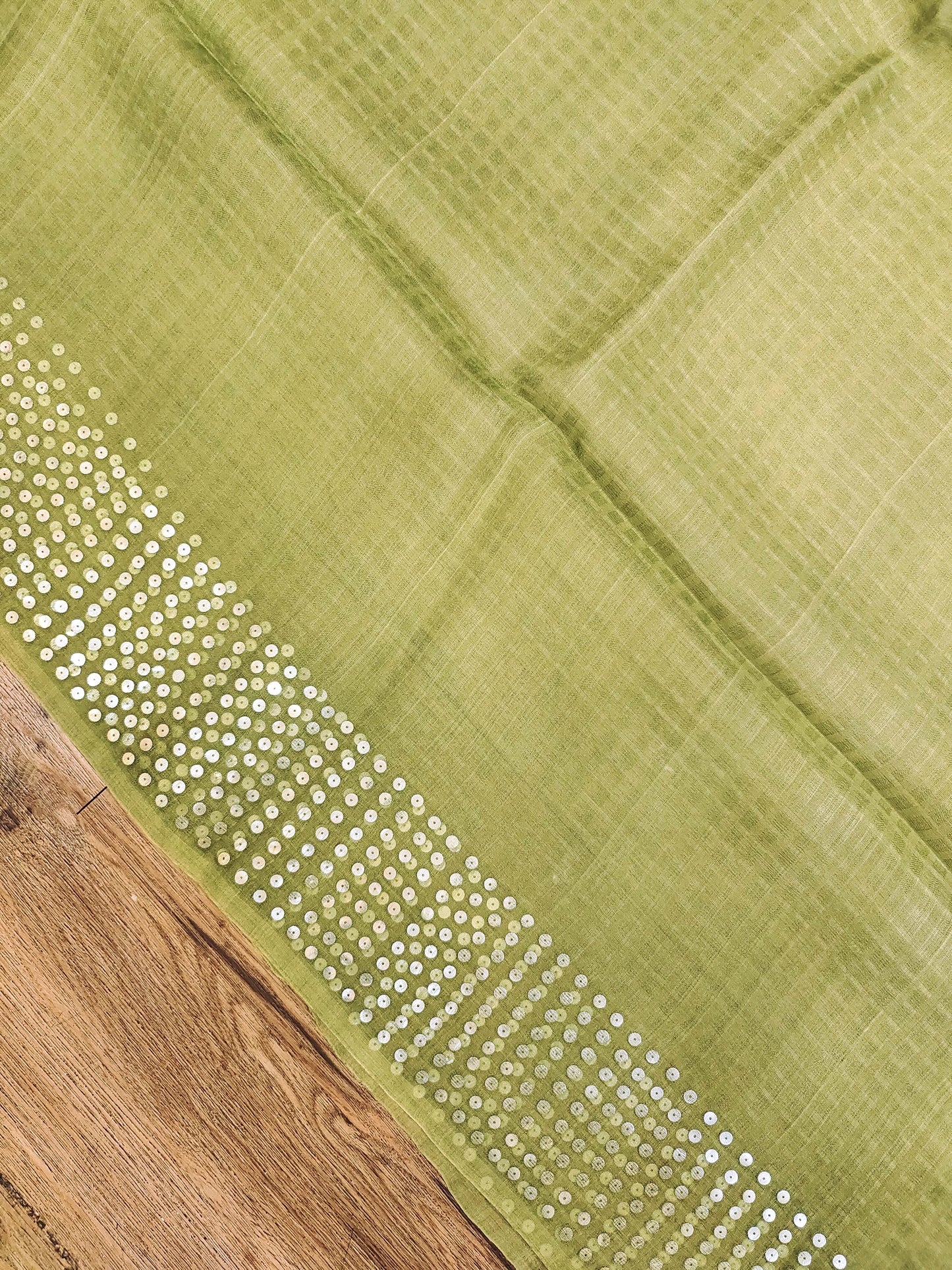 Handwoven Bengal Resham Silk Saree with Sequin Border & Pallu