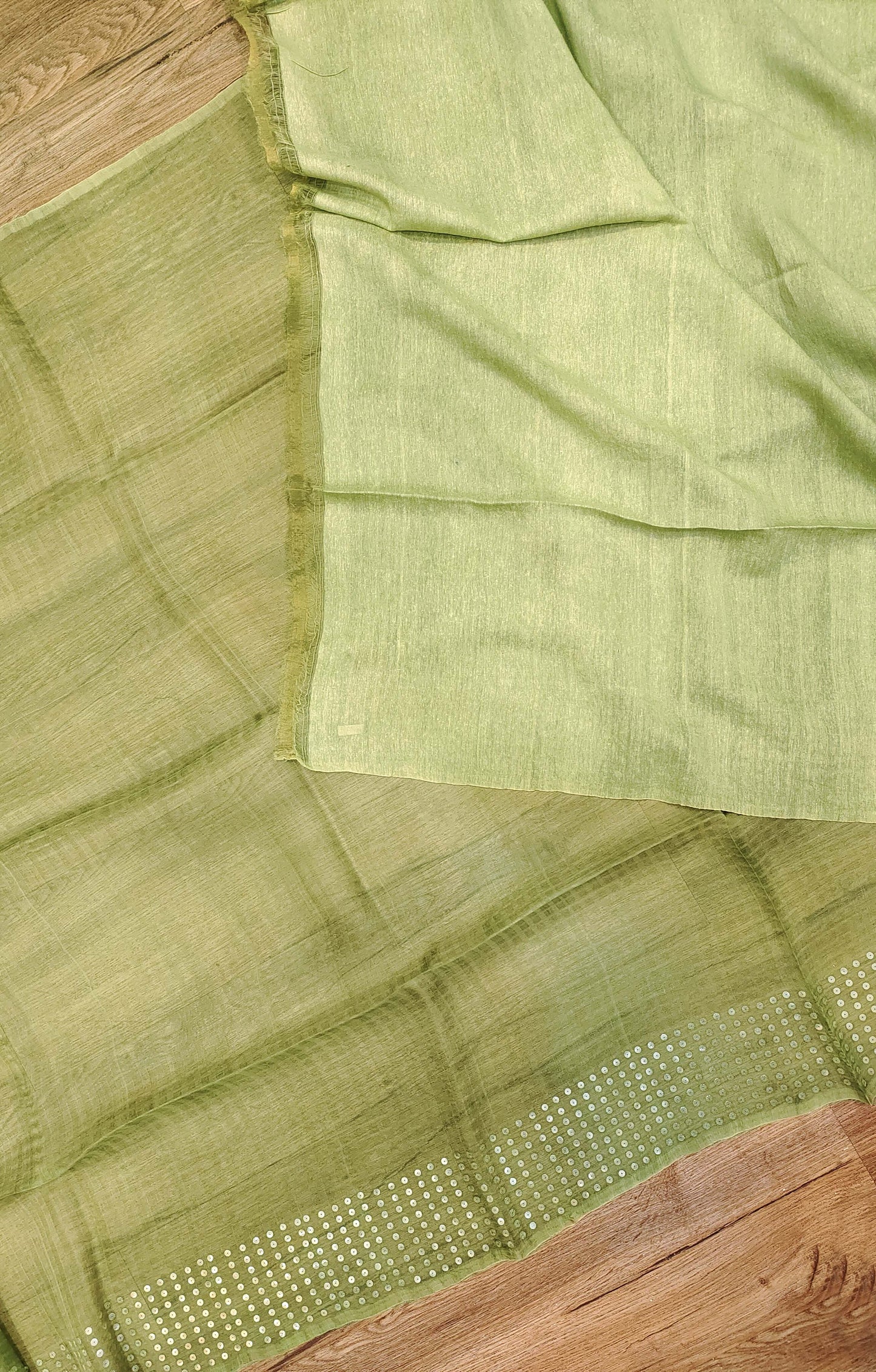Handwoven Bengal Resham Silk Saree with Sequin Border & Pallu