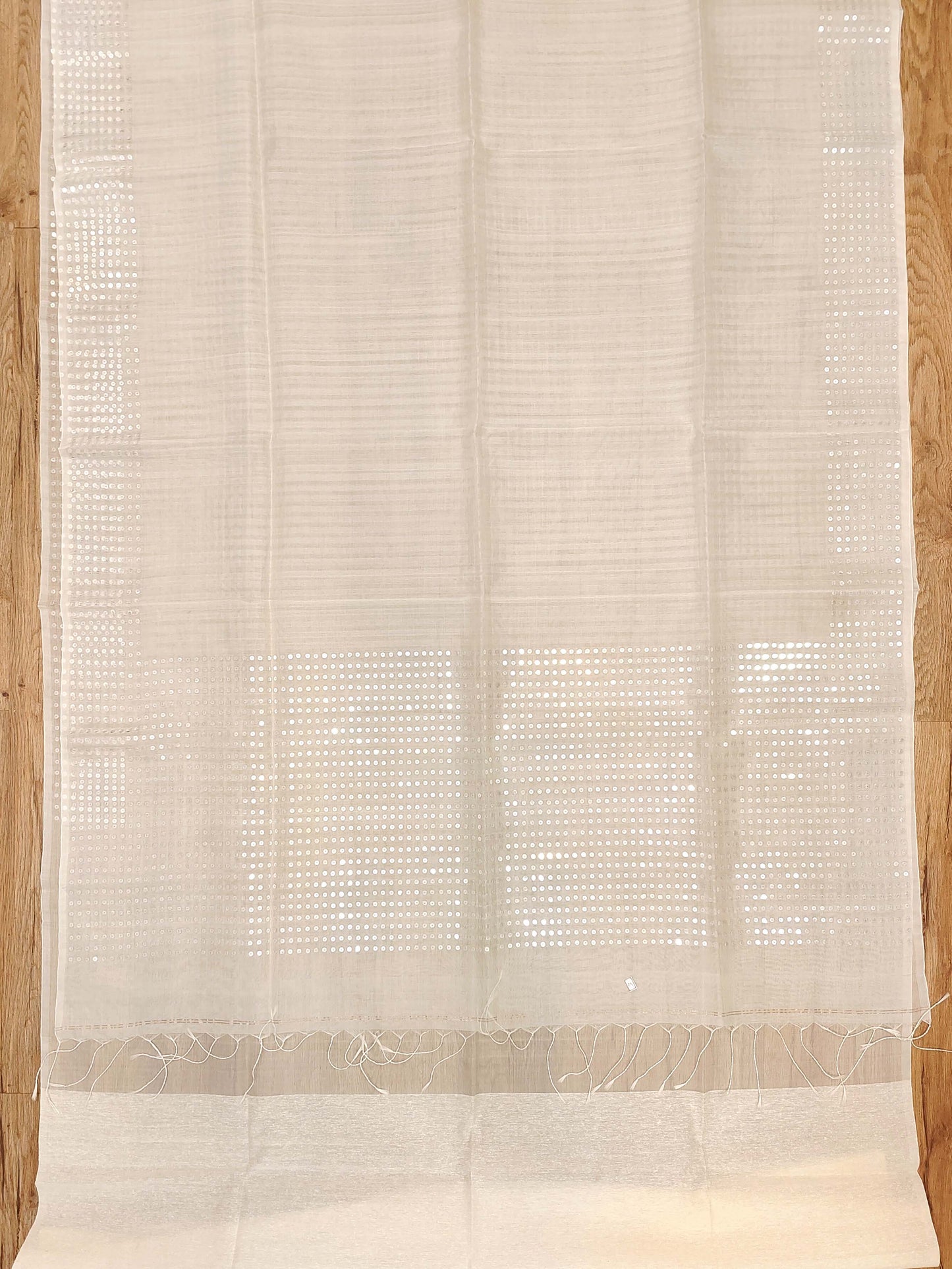 Handwoven Bengal Resham Silk Saree with Sequin Border & Pallu