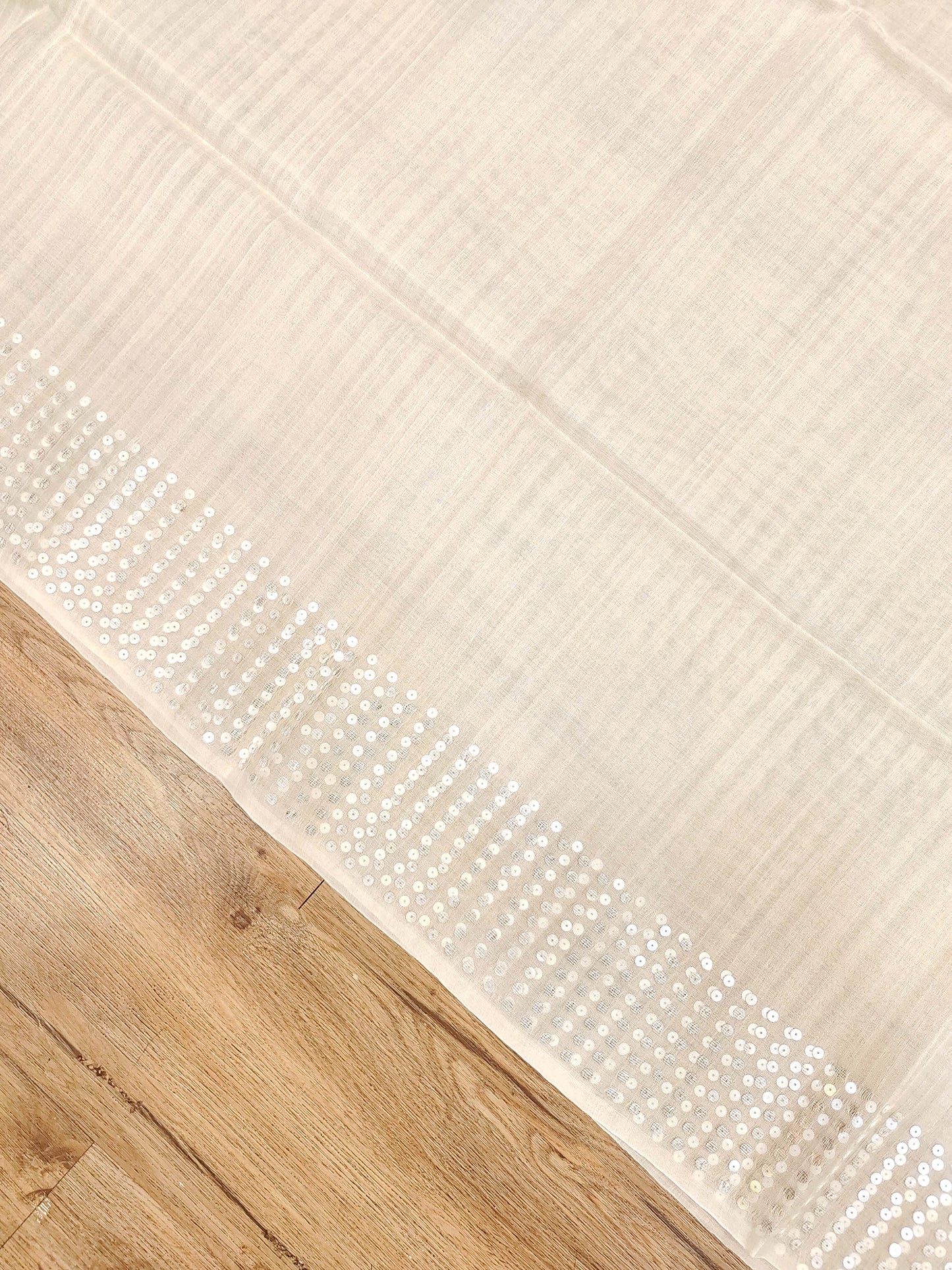 Handwoven Bengal Resham Silk Saree with Sequin Border & Pallu