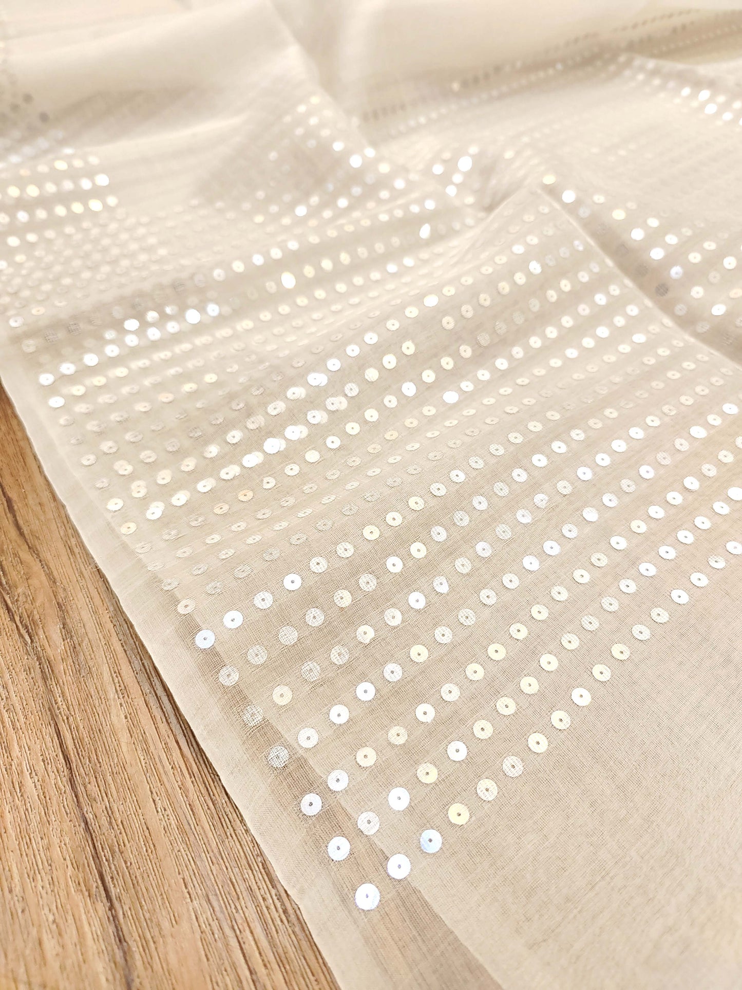Handwoven Bengal Resham Silk Saree with Sequin Border & Pallu
