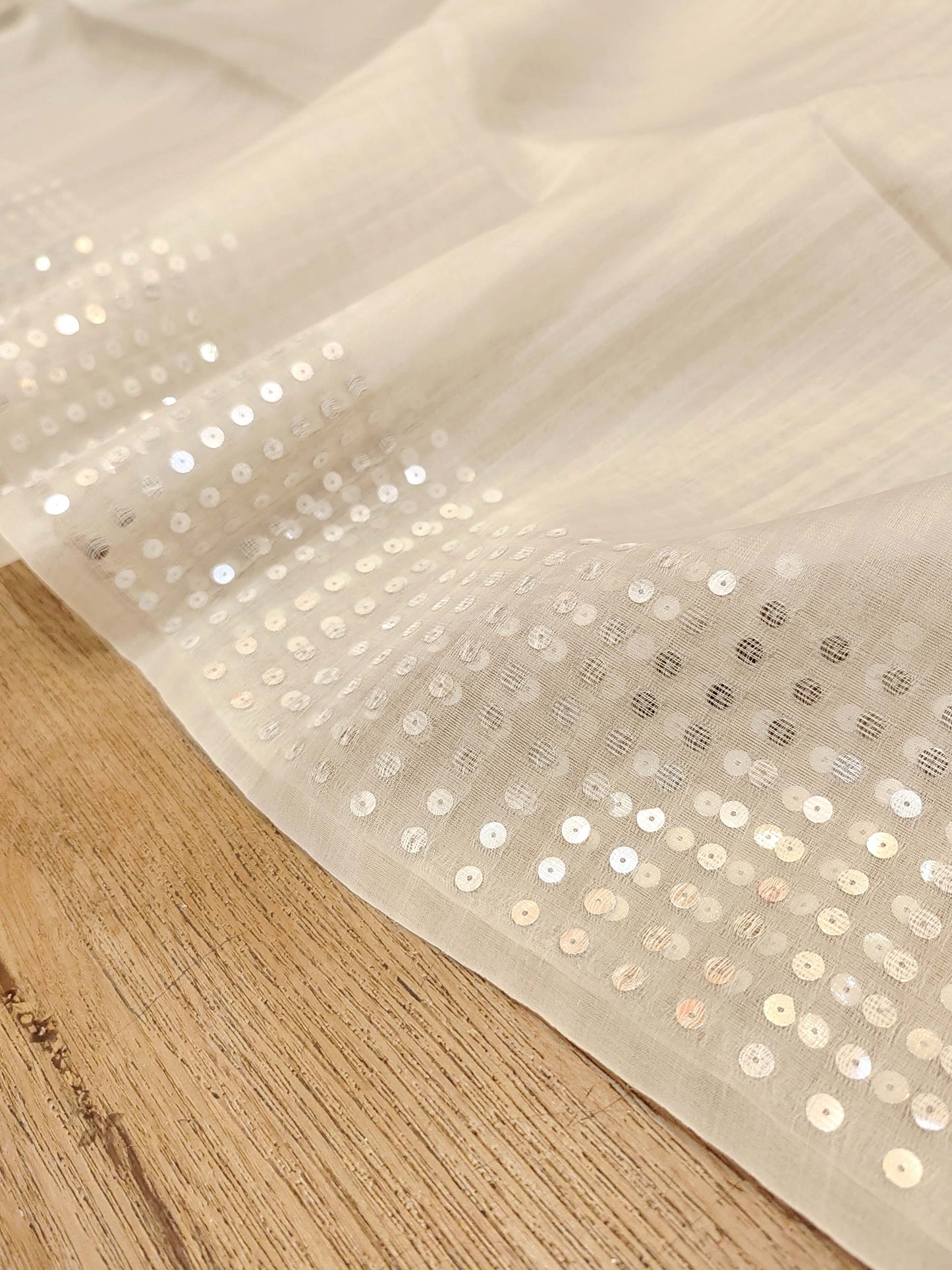 Handwoven Bengal Resham Silk Saree with Sequin Border & Pallu