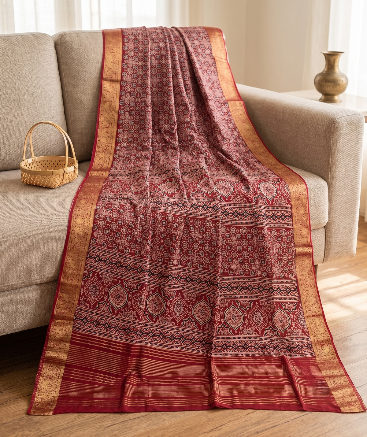 Ajrak Print on Viscose