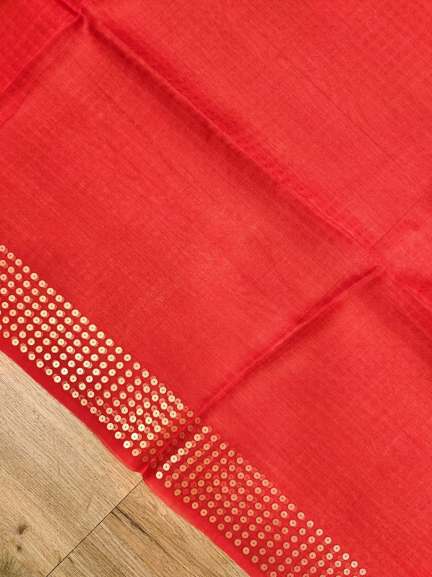 Handwoven Bengal Resham Silk Saree with Sequin Border & Pallu