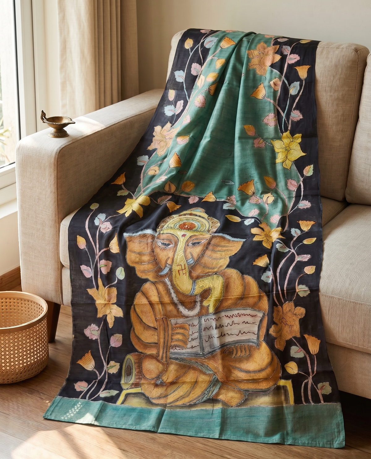 Kantha Chitra Tussar Saree