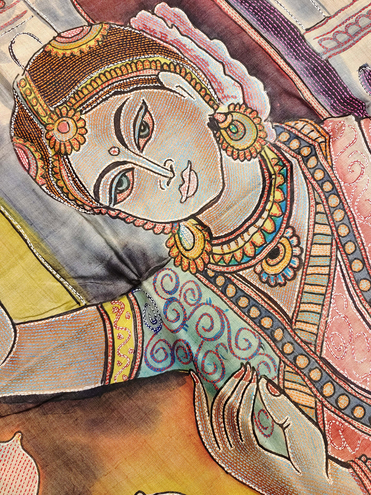 Kantha Chitra Tussar Saree