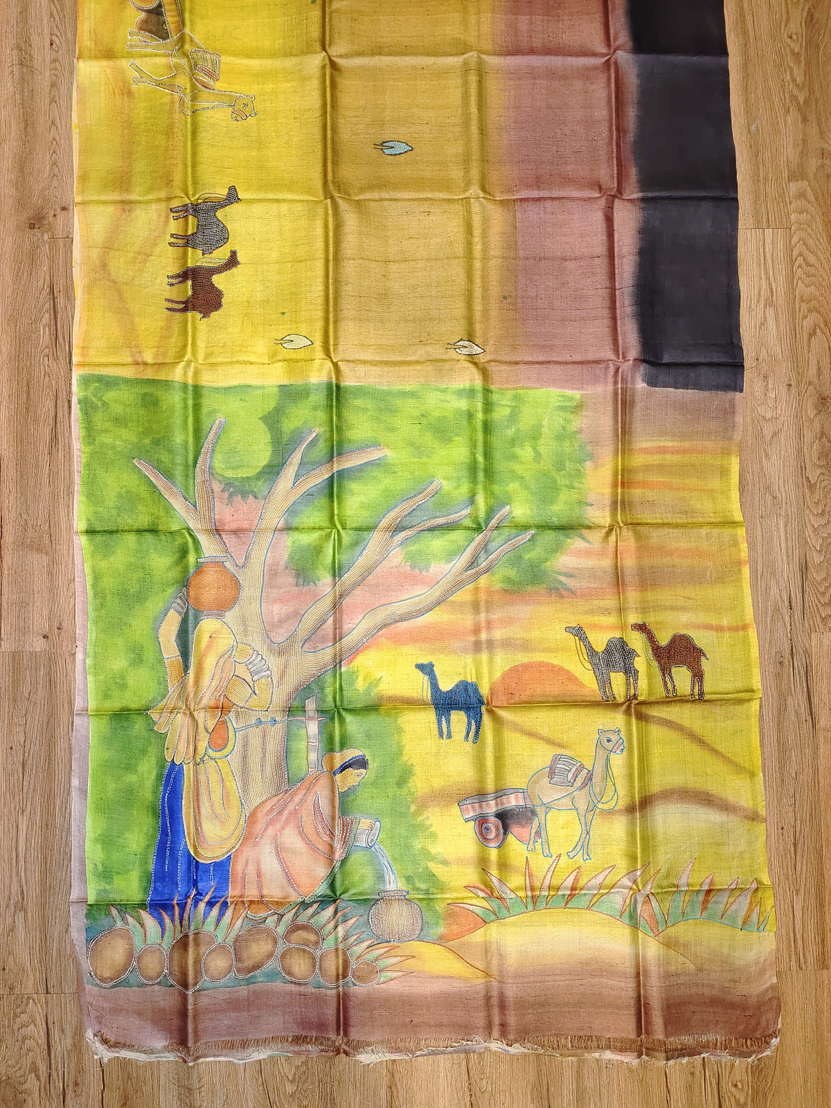 Kantha Chitra Tussar Saree