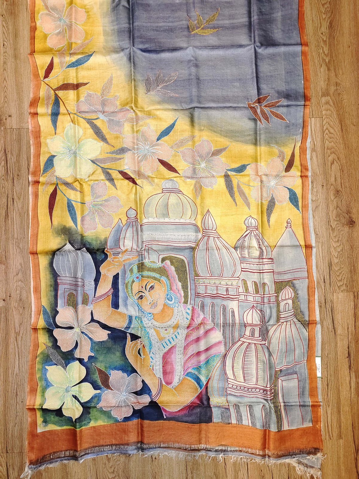 Kantha Chitra Tussar Saree