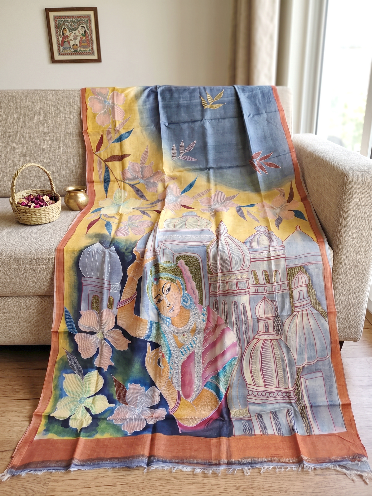 Kantha Chitra Tussar Saree