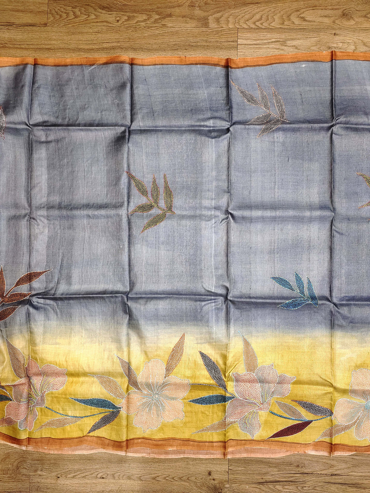 Kantha Chitra Tussar Saree