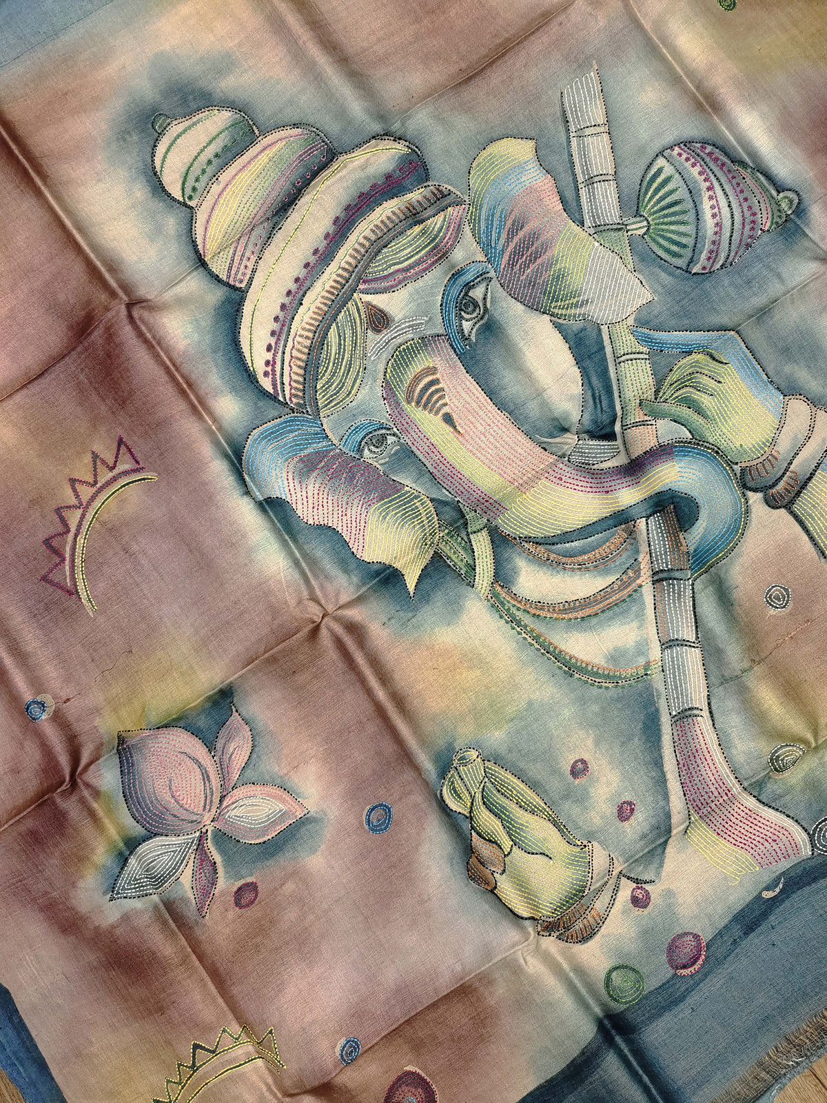 Kantha Chitra Tussar Saree