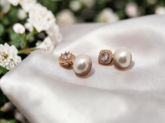 Pearl Halo Studs