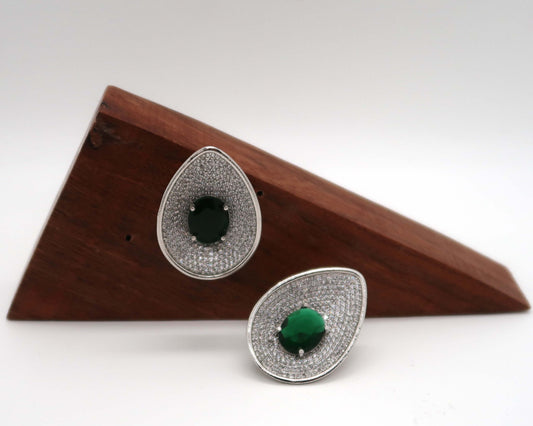 Emerald Halo Studs