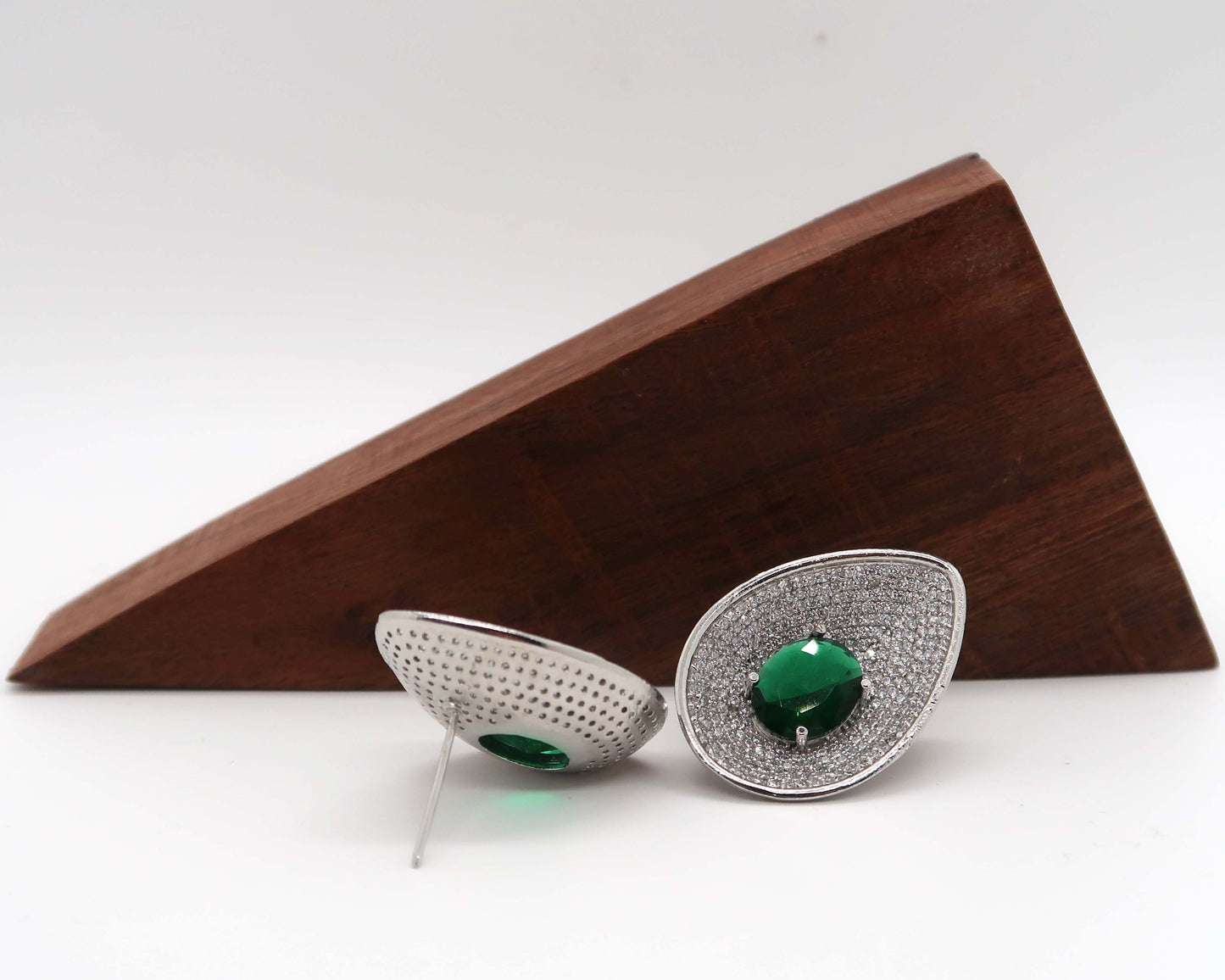 Emerald Halo Studs