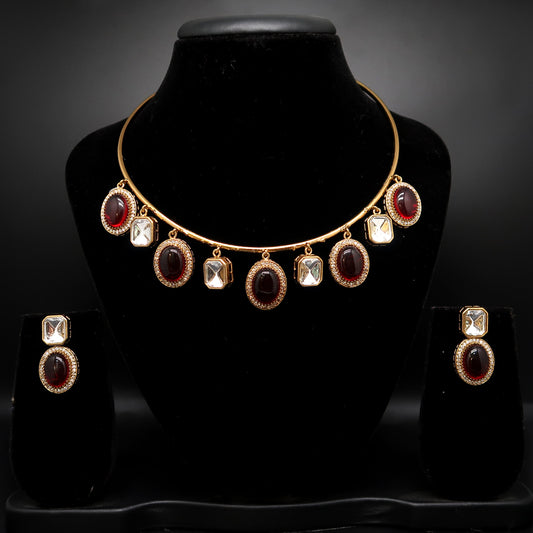 Rajasthani Kundan Drop Necklace Set