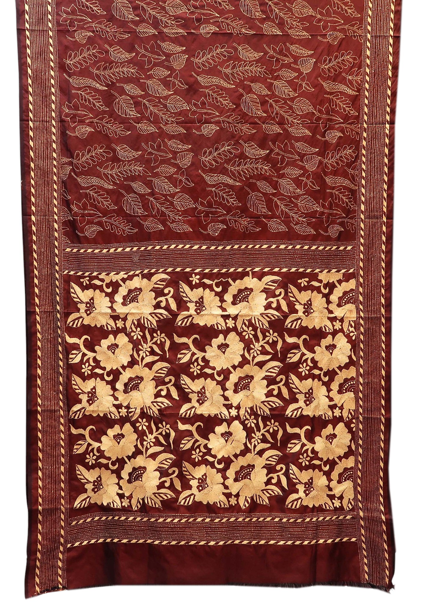 Traditional Bengal Kantha Embroidery Saree