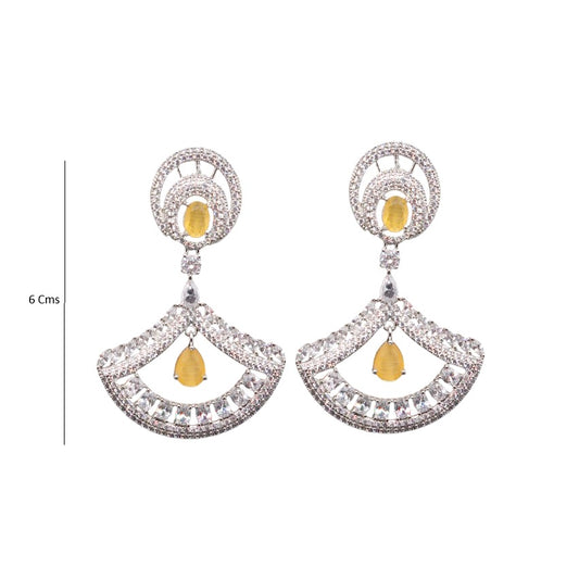 Yellow Stone Designer Drop Earrings